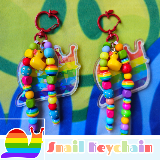 Holographic Snail Keychain