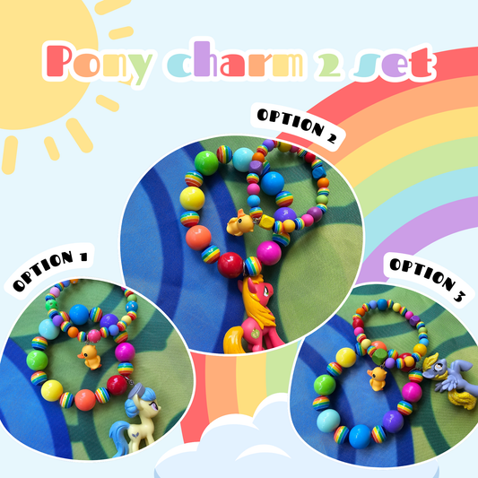 Pony Charm 2 Piece Bracelet