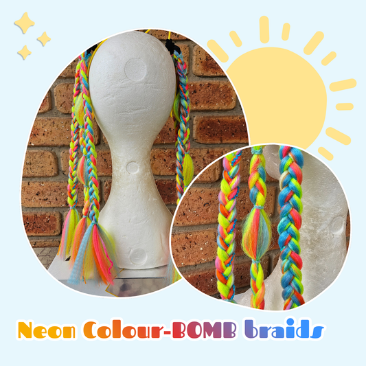 Neon Colour-Burst Harajuku Rave Braids